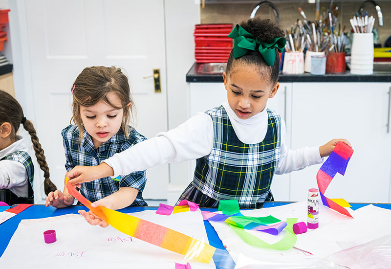 Girls in art class