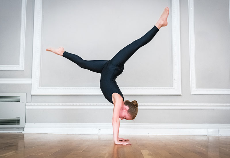 Girl doing handstand